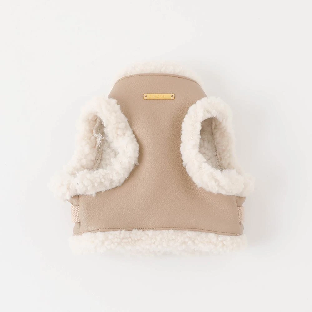 product_image_1763963696-1.webp エコレザーボアMIXハーネス+リードSET【名入れ刺繍対応】【旧モデル】 - Image 1